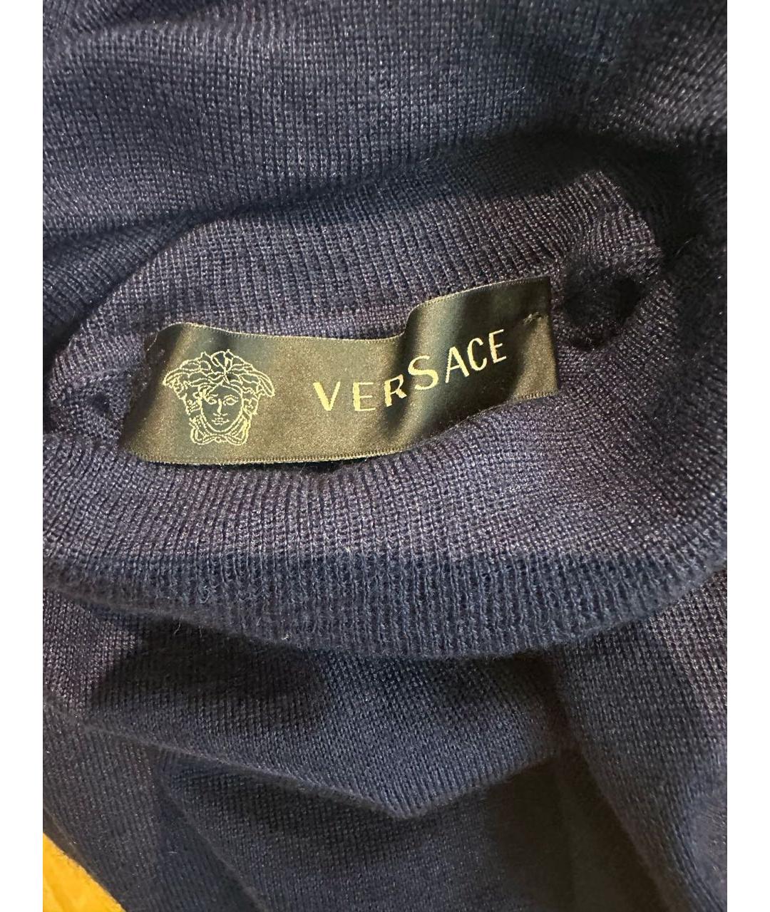VERSACE Темно-синий кашемировый джемпер / свитер, фото 3