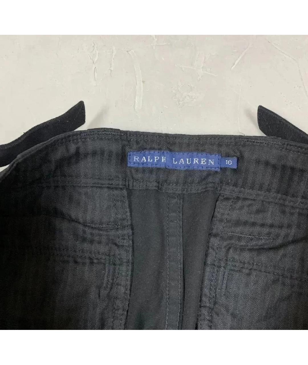 POLO RALPH LAUREN Черные хлопко-эластановые брюки узкие, фото 9