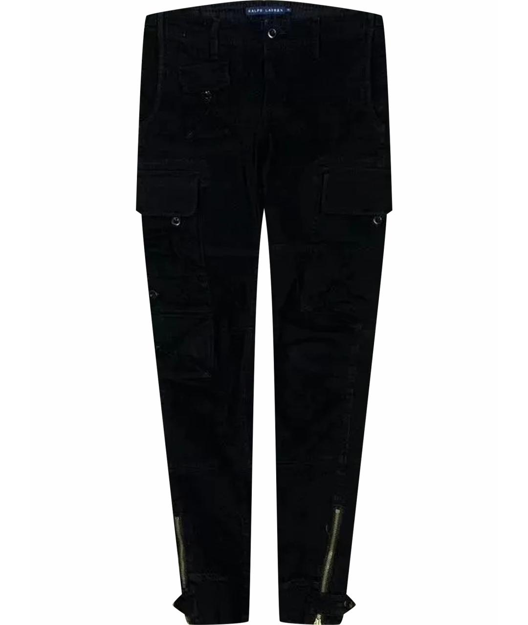 POLO RALPH LAUREN Черные хлопко-эластановые брюки узкие, фото 1