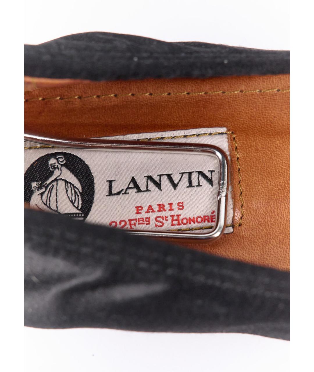 LANVIN Черные текстильные балетки, фото 5
