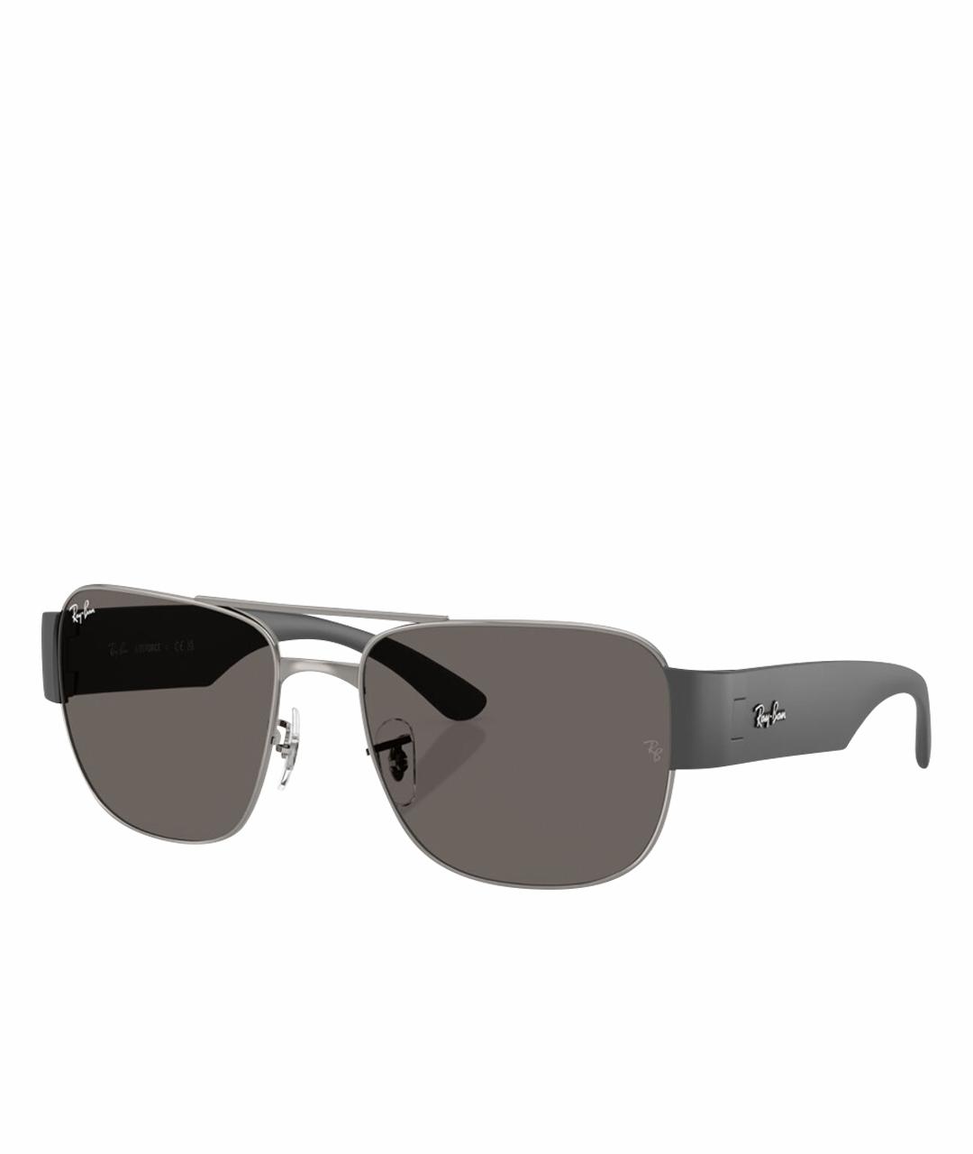 RAY BAN Серые металлические солнцезащитные очки, фото 1