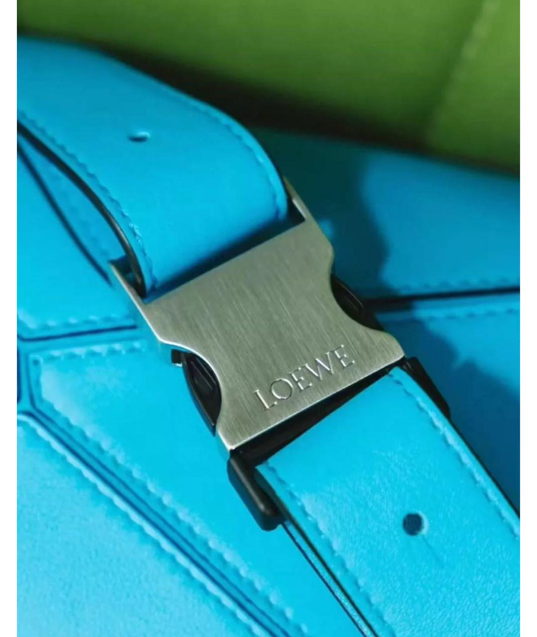 LOEWE Голубая кожаная поясная сумка, фото 3