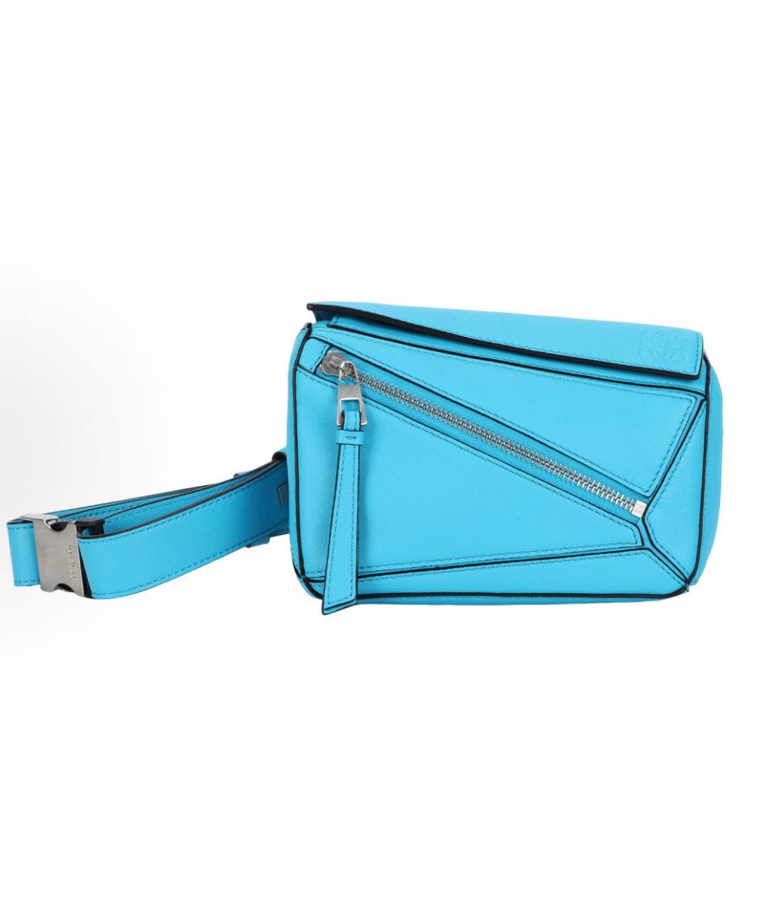 LOEWE Голубая кожаная поясная сумка, фото 4