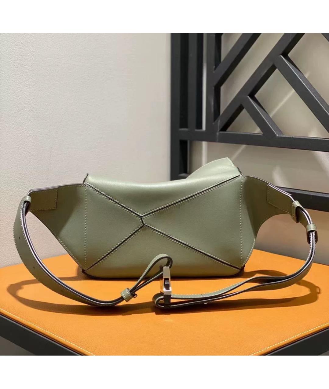 LOEWE Зеленая кожаная поясная сумка, фото 2