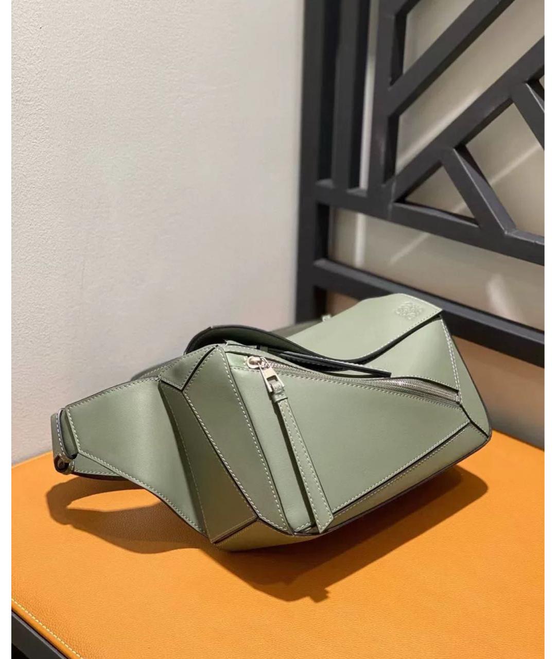 LOEWE Зеленая кожаная поясная сумка, фото 3