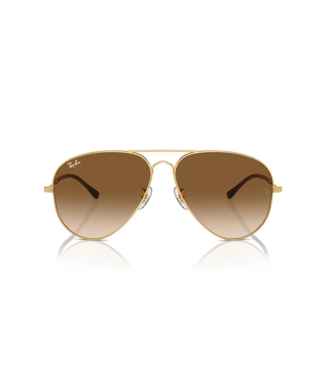RAY BAN Золотые металлические солнцезащитные очки, фото 2