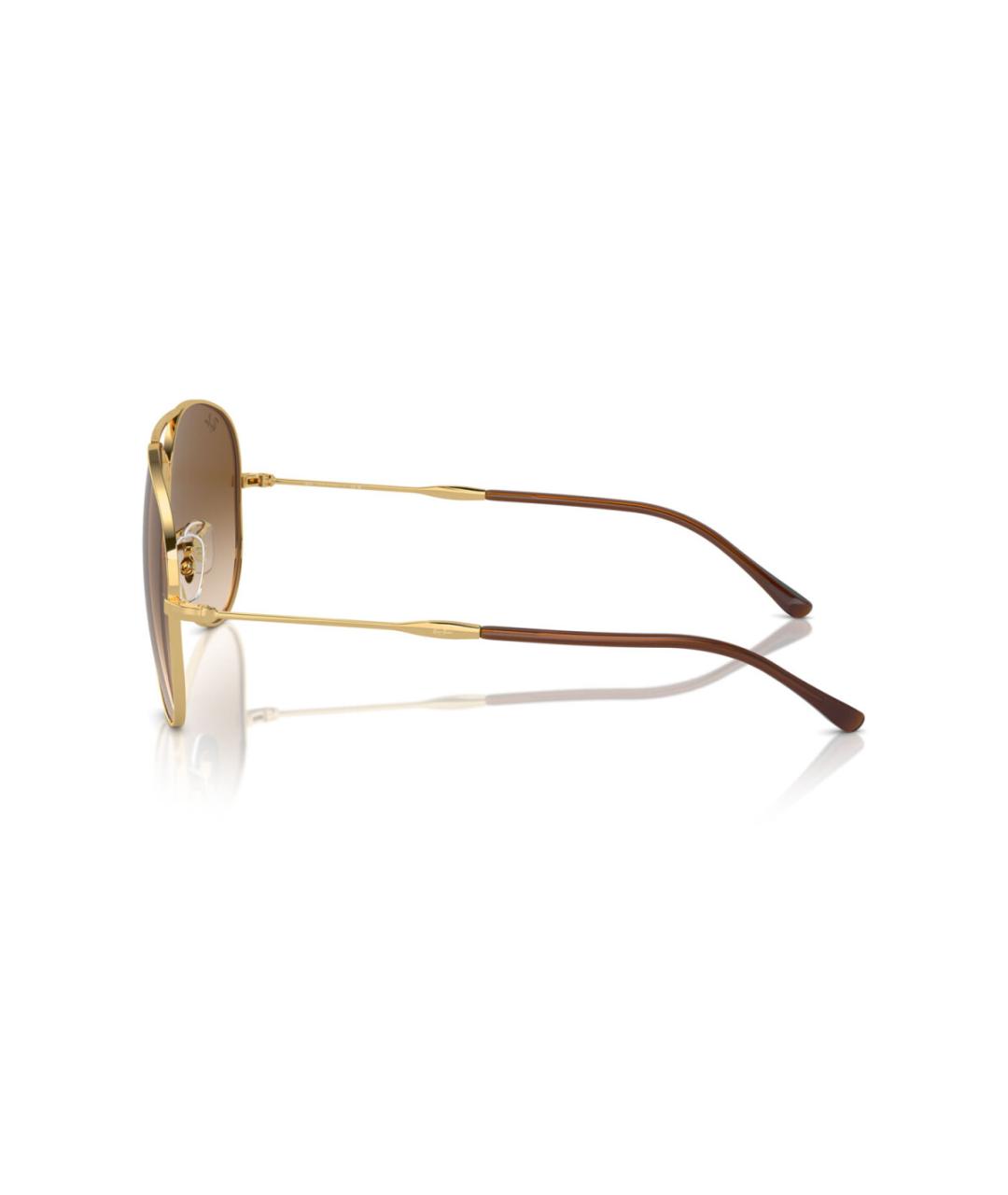 RAY BAN Золотые металлические солнцезащитные очки, фото 3