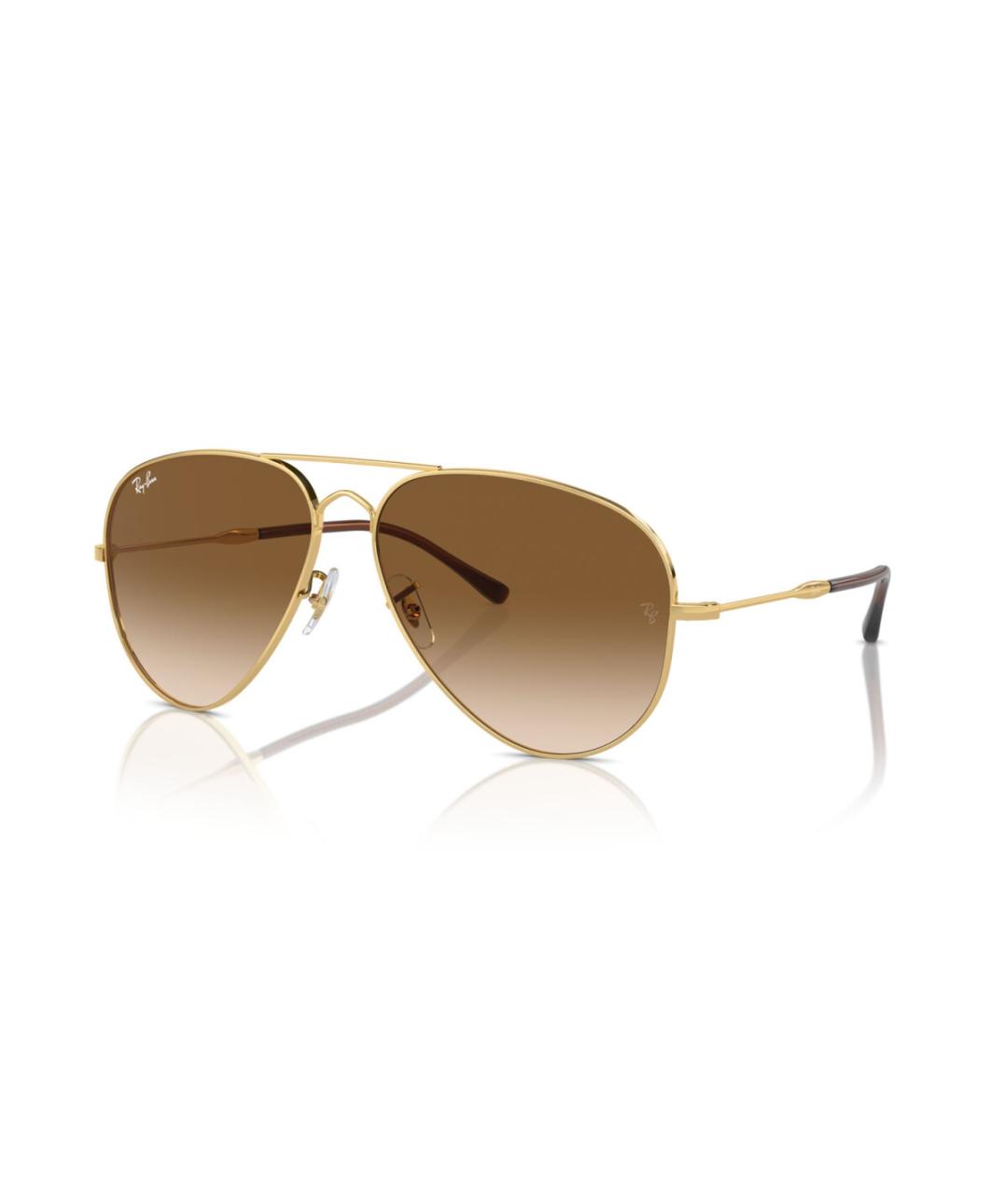 RAY BAN Золотые металлические солнцезащитные очки, фото 8