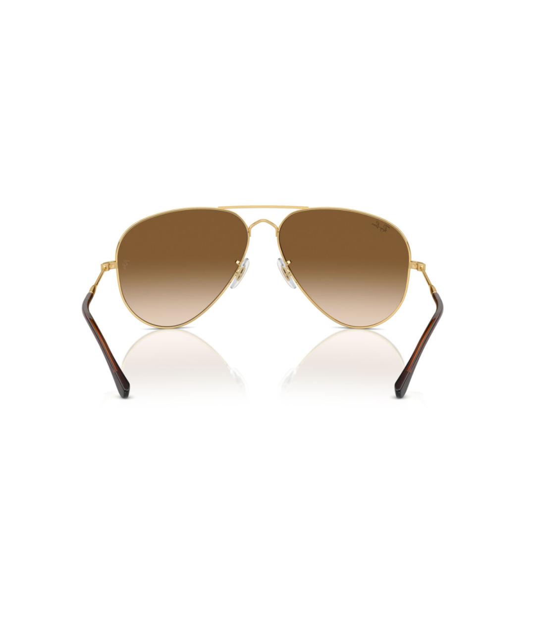 RAY BAN Золотые металлические солнцезащитные очки, фото 6