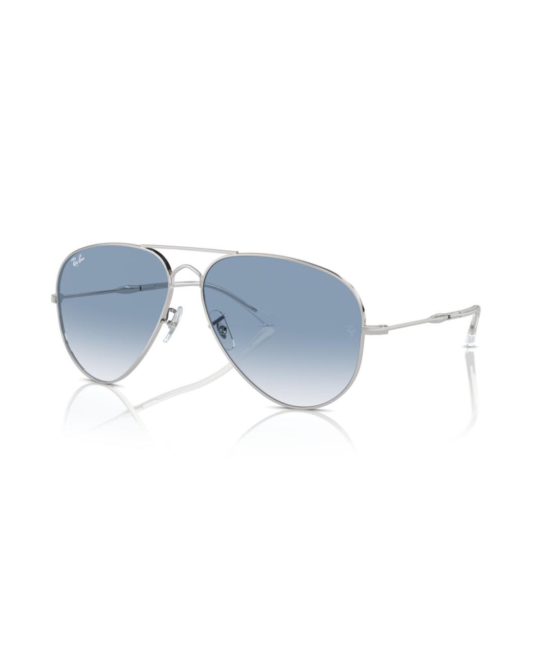 RAY BAN Серебряные металлические солнцезащитные очки, фото 8