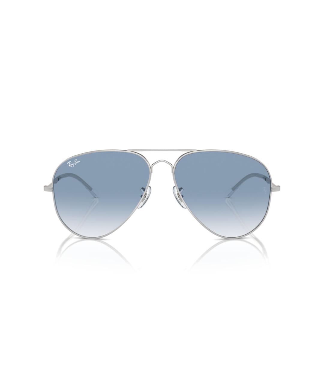 RAY BAN Серебряные металлические солнцезащитные очки, фото 2