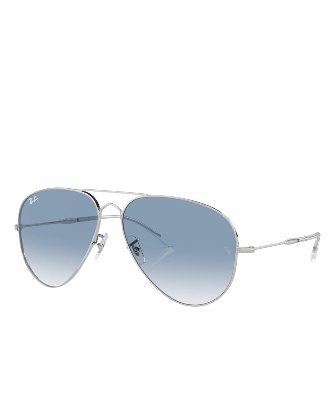 RAY BAN Серебряные металлические солнцезащитные очки, фото 1