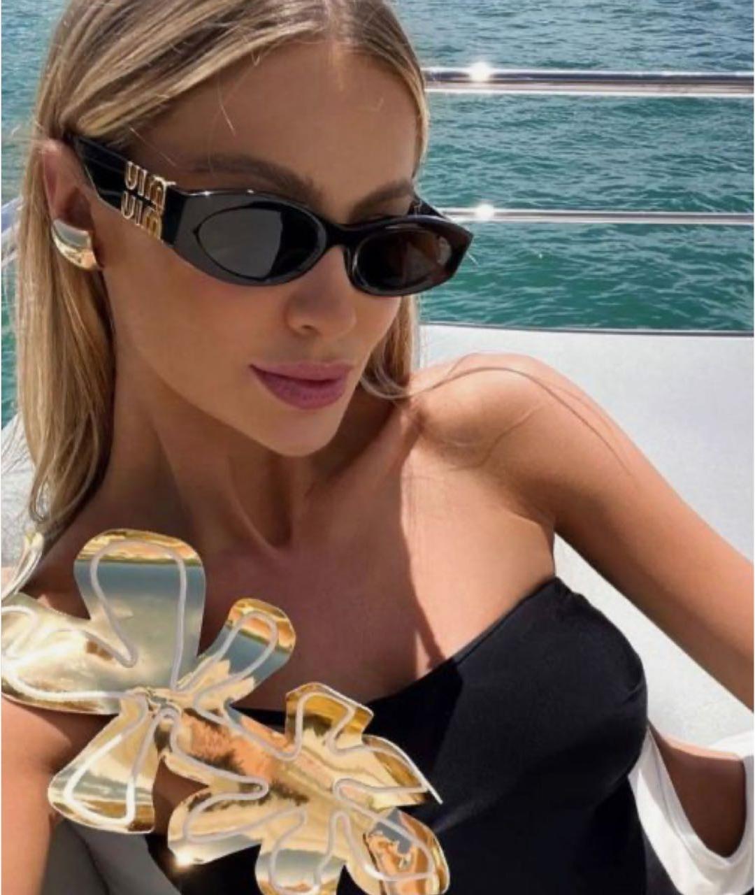 MIU MIU Черные пластиковые солнцезащитные очки, фото 3