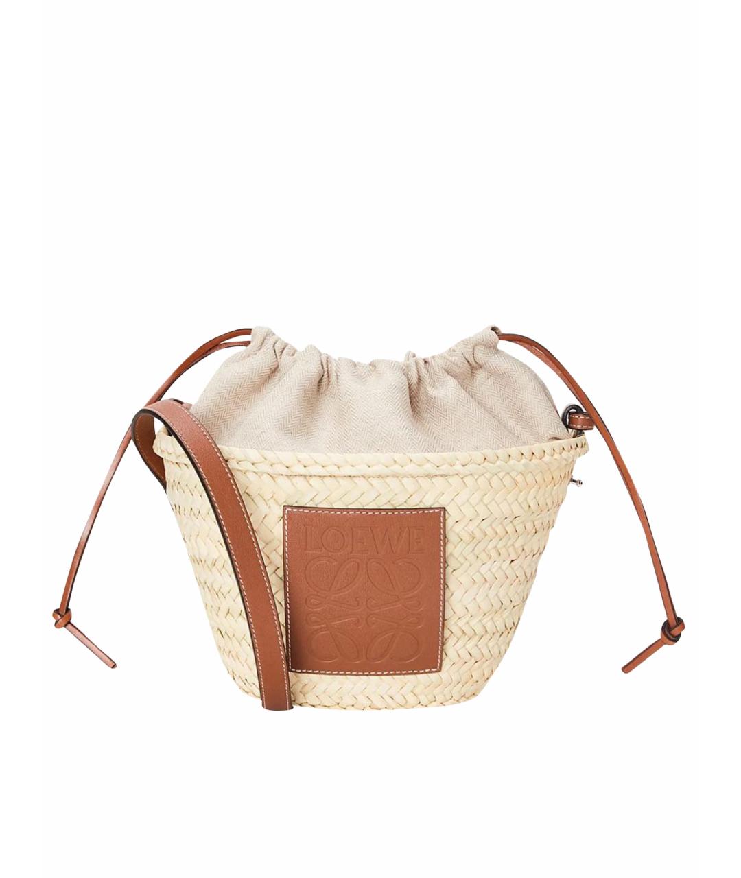 LOEWE Коричневая пелетеная пляжная сумка, фото 1