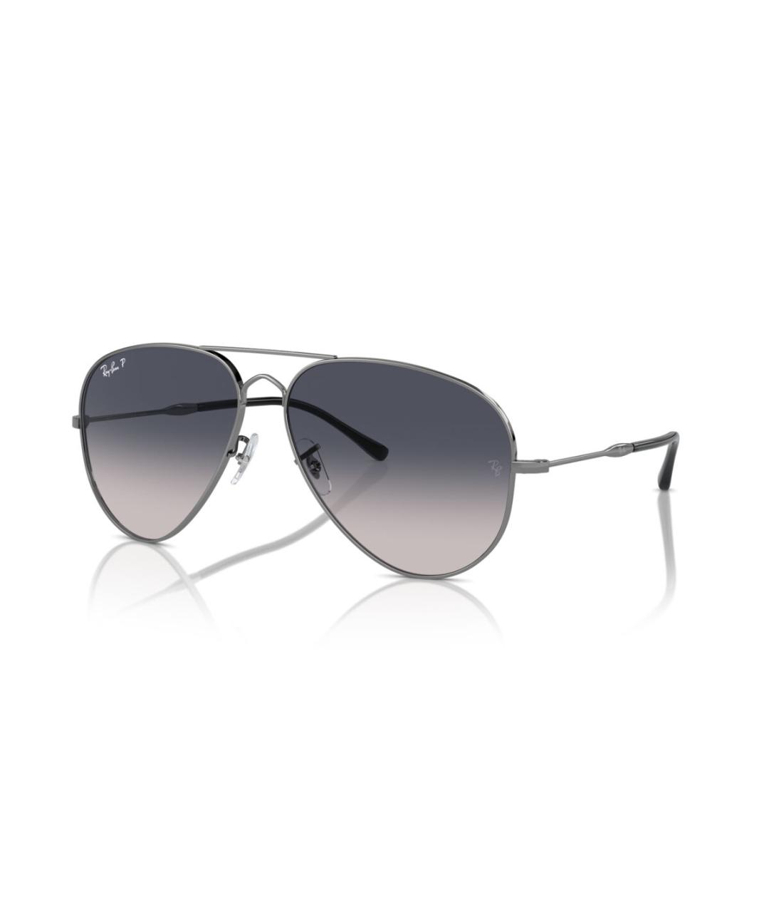 RAY BAN Серые металлические солнцезащитные очки, фото 8