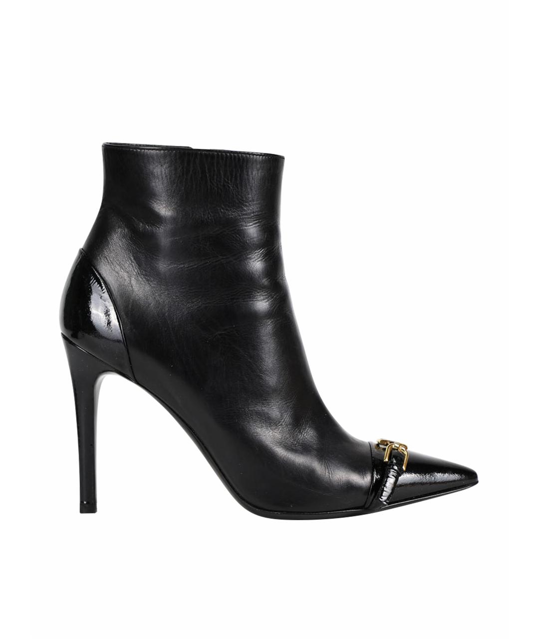 RALPH LAUREN Черные кожаные ботильоны, фото 1
