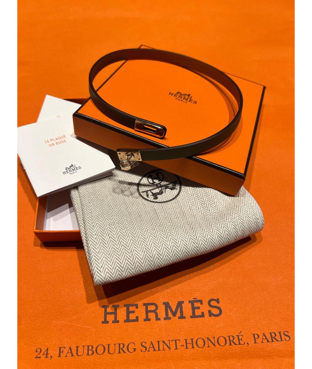 HERMES Серый металлический чокер, фото 6