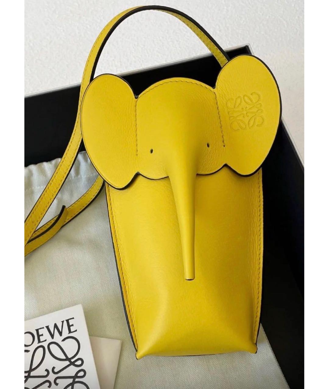 LOEWE Желтая кожаная сумка через плечо, фото 2