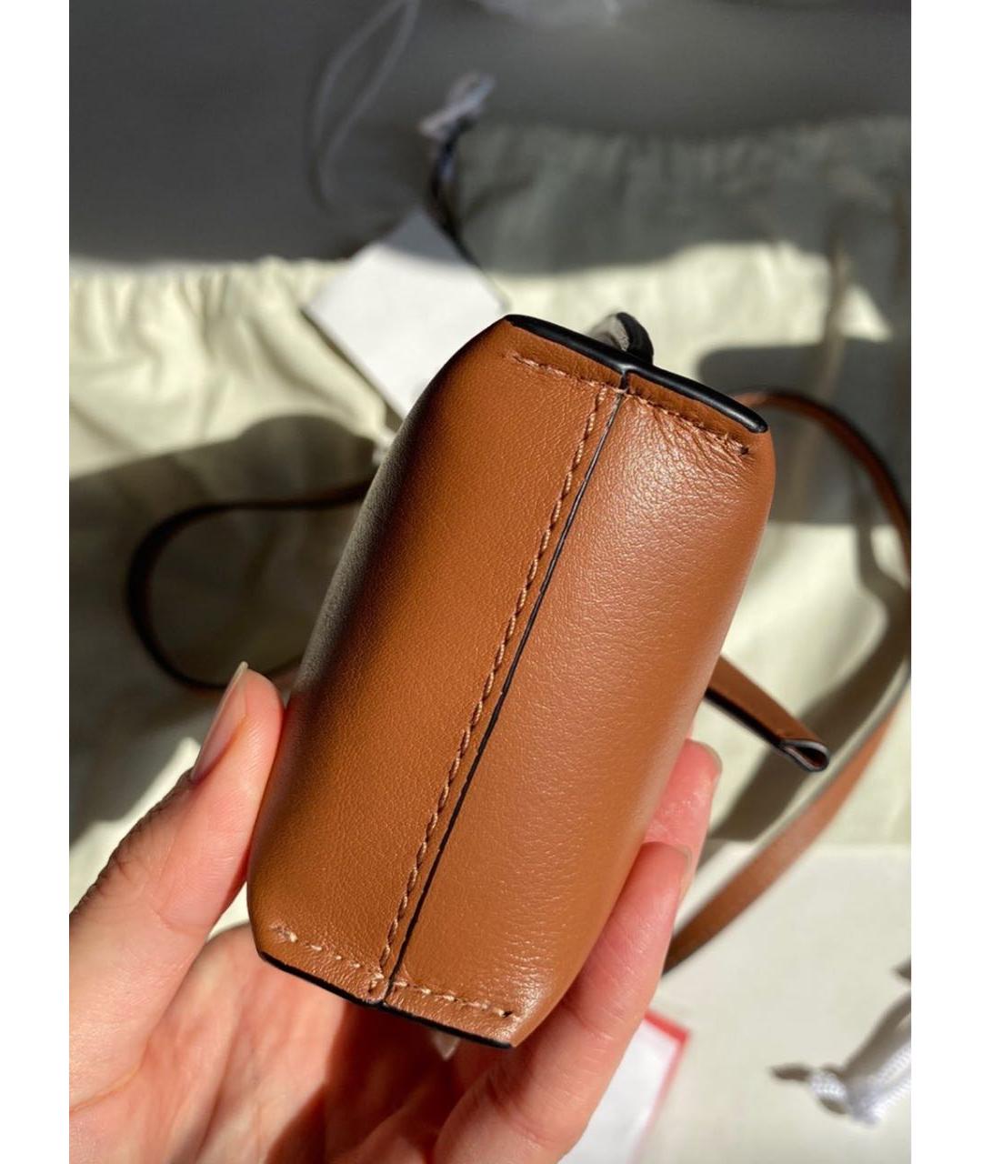 LOEWE Коричневая кожаная сумка через плечо, фото 4
