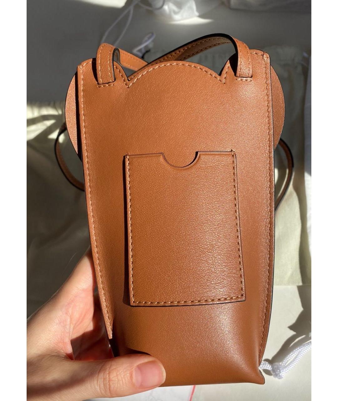 LOEWE Коричневая кожаная сумка через плечо, фото 3