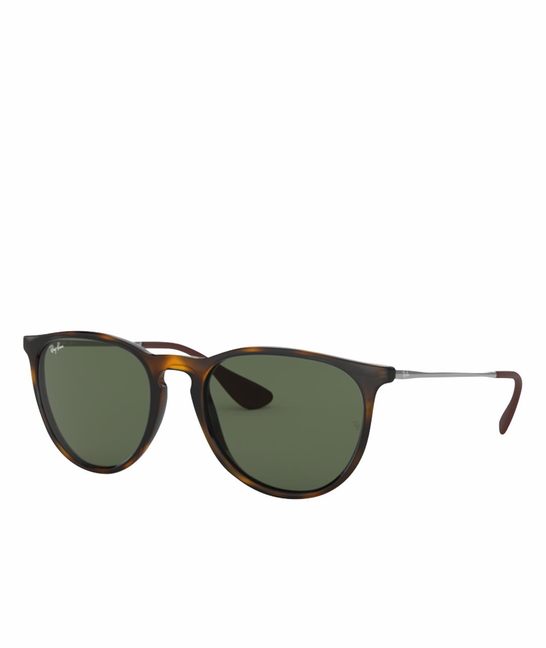 RAY BAN Коричневые пластиковые солнцезащитные очки, фото 1