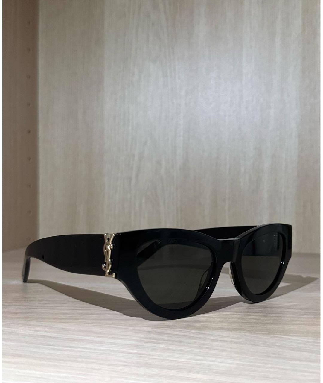 SAINT LAURENT Черные пластиковые солнцезащитные очки, фото 8