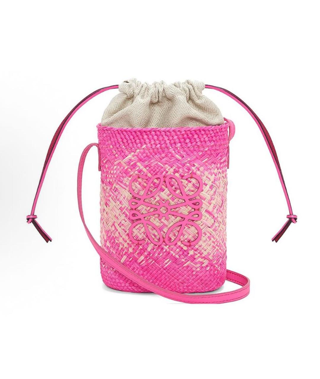 LOEWE Розовая пелетеная сумка через плечо, фото 4