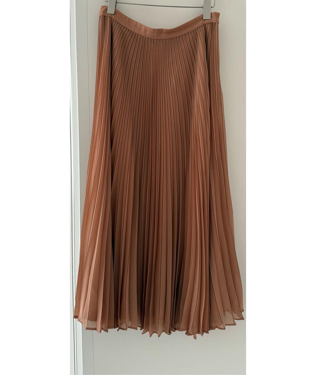 MAX MARA Бежевая полиэстеровая юбка миди, фото 8
