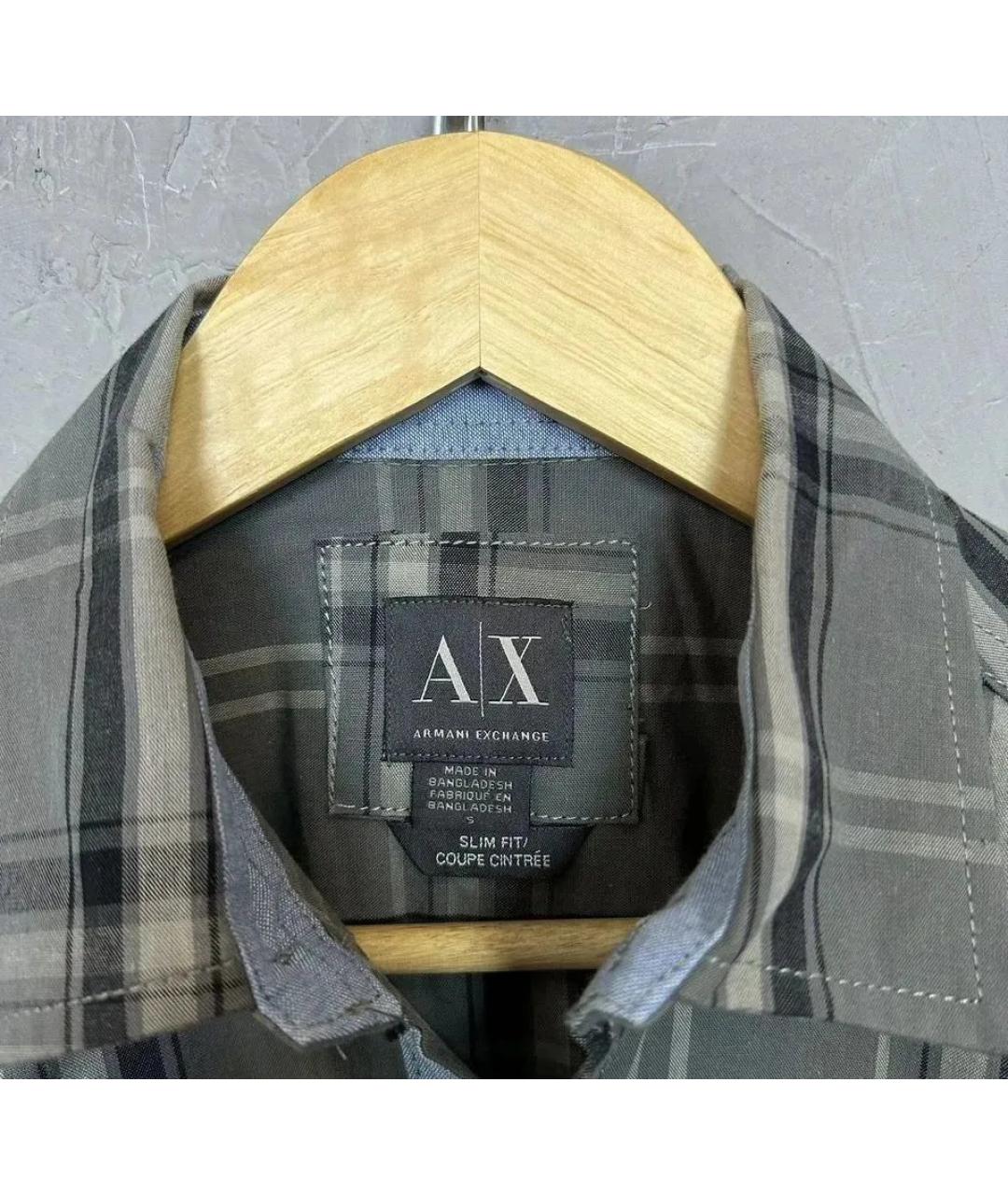 ARMANI EXCHANGE Серая хлопковая кэжуал рубашка, фото 6