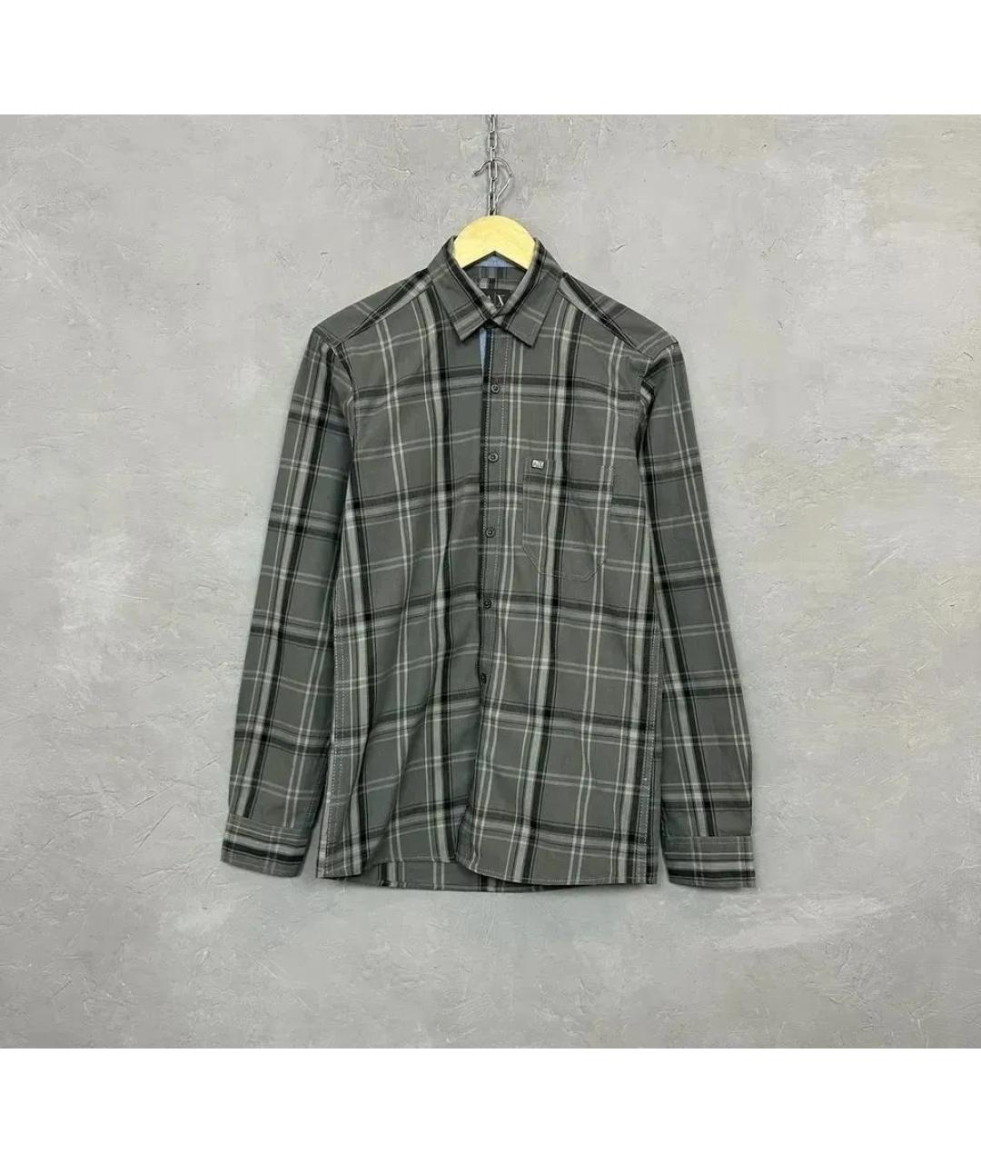 ARMANI EXCHANGE Серая хлопковая кэжуал рубашка, фото 9