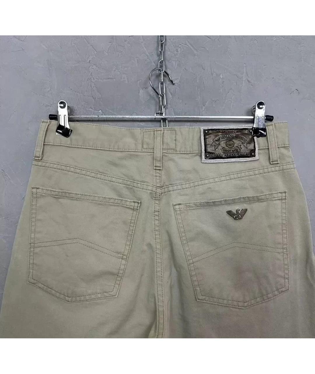 ARMANI JEANS Бежевые хлопковые джинсы скинни, фото 3