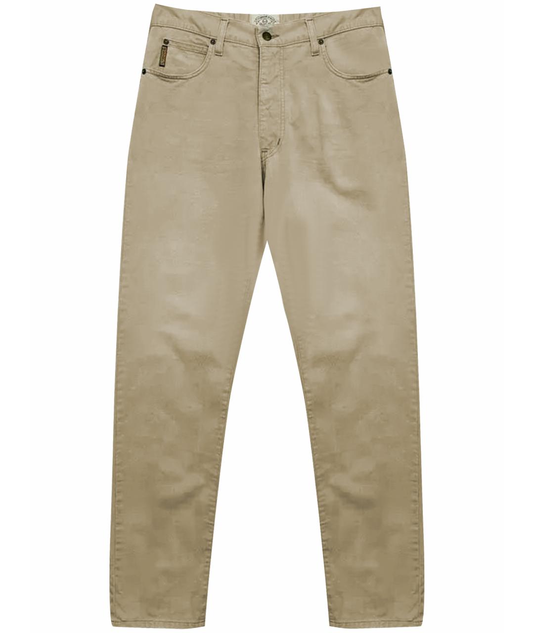 ARMANI JEANS Бежевые хлопковые джинсы скинни, фото 1