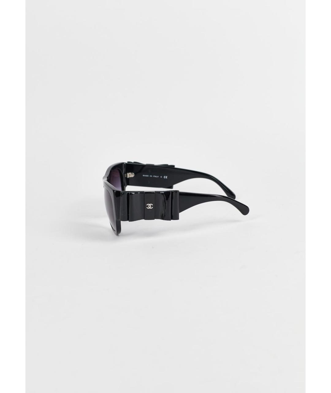 CHANEL Черные пластиковые солнцезащитные очки, фото 3