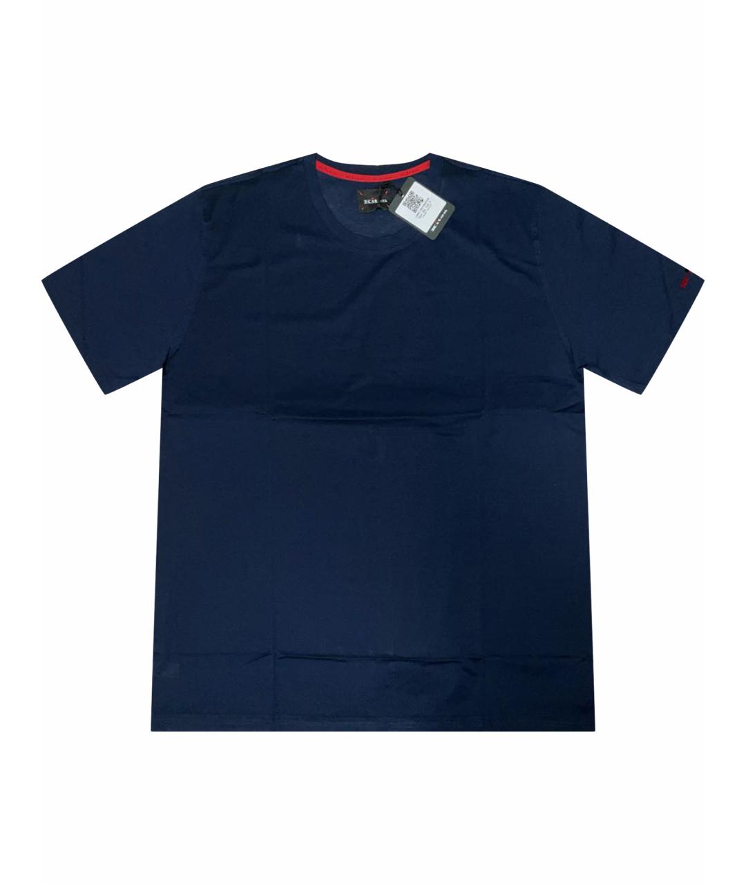 KITON Темно-синяя хлопковая футболка, фото 1