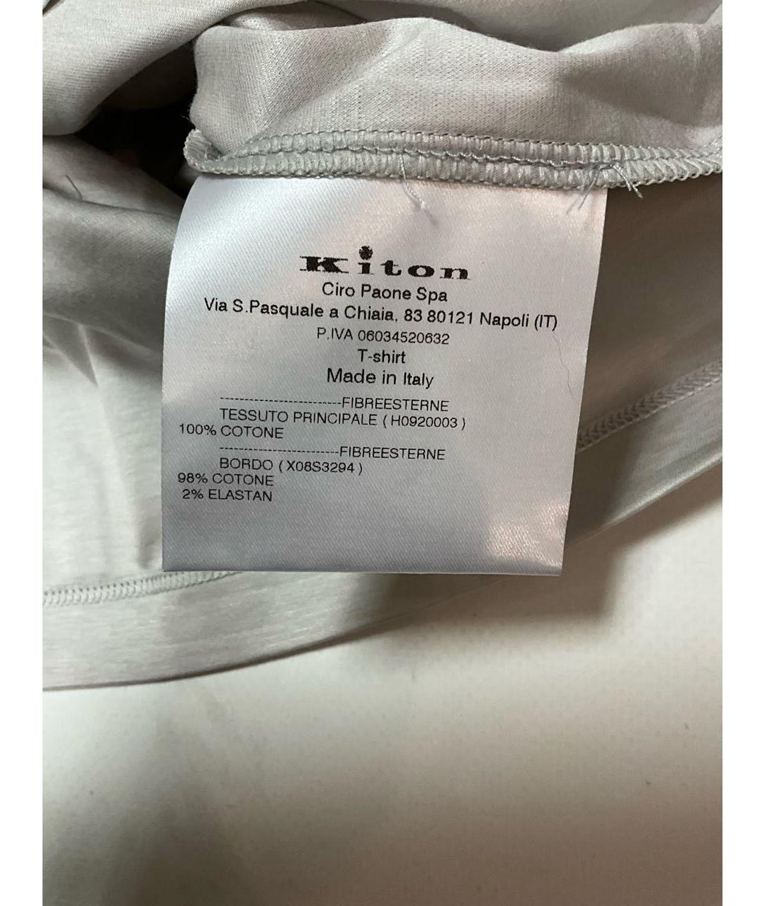 KITON Серая хлопковая футболка, фото 4