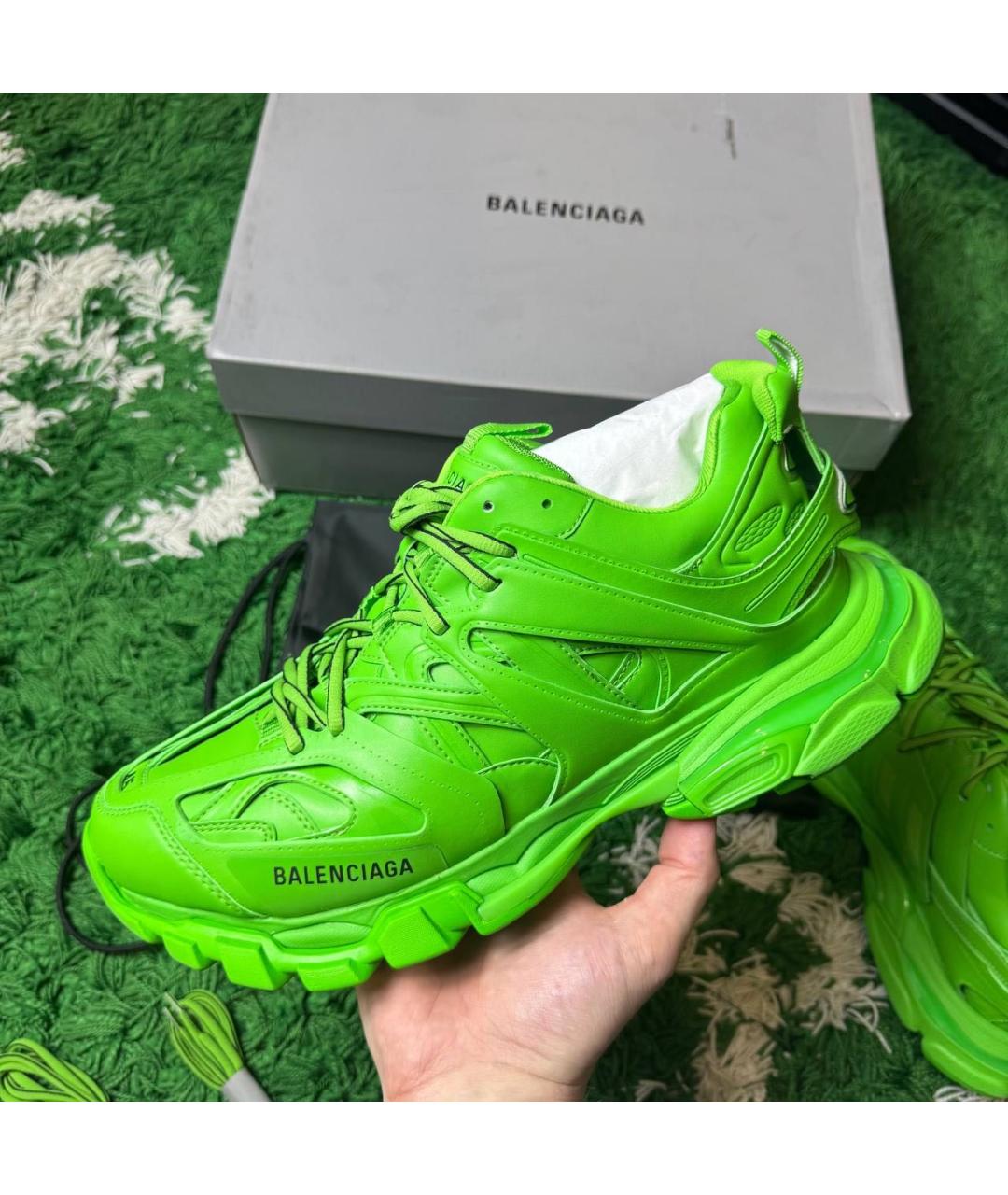 BALENCIAGA Зеленые низкие кроссовки / кеды, фото 5