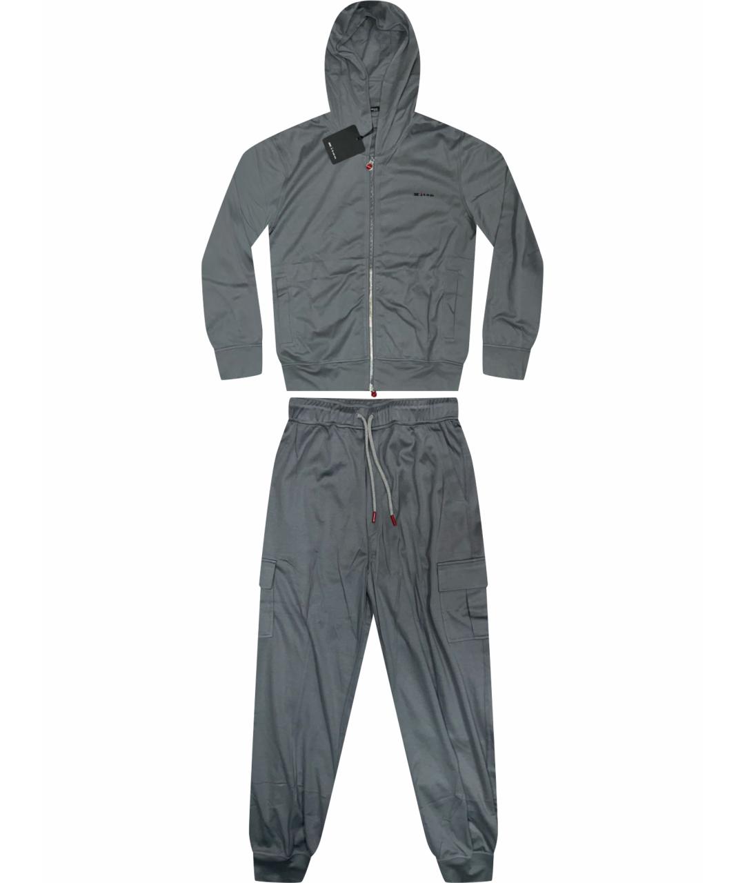 KITON Серый хлопковый спортивный костюм, фото 1
