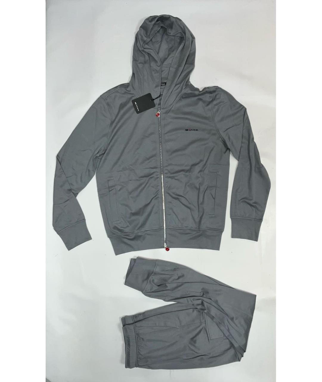 KITON Серый хлопковый спортивный костюм, фото 9