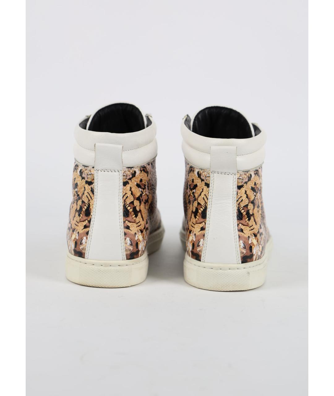 PHILIPP PLEIN Бежевые кожаные кеды, фото 4