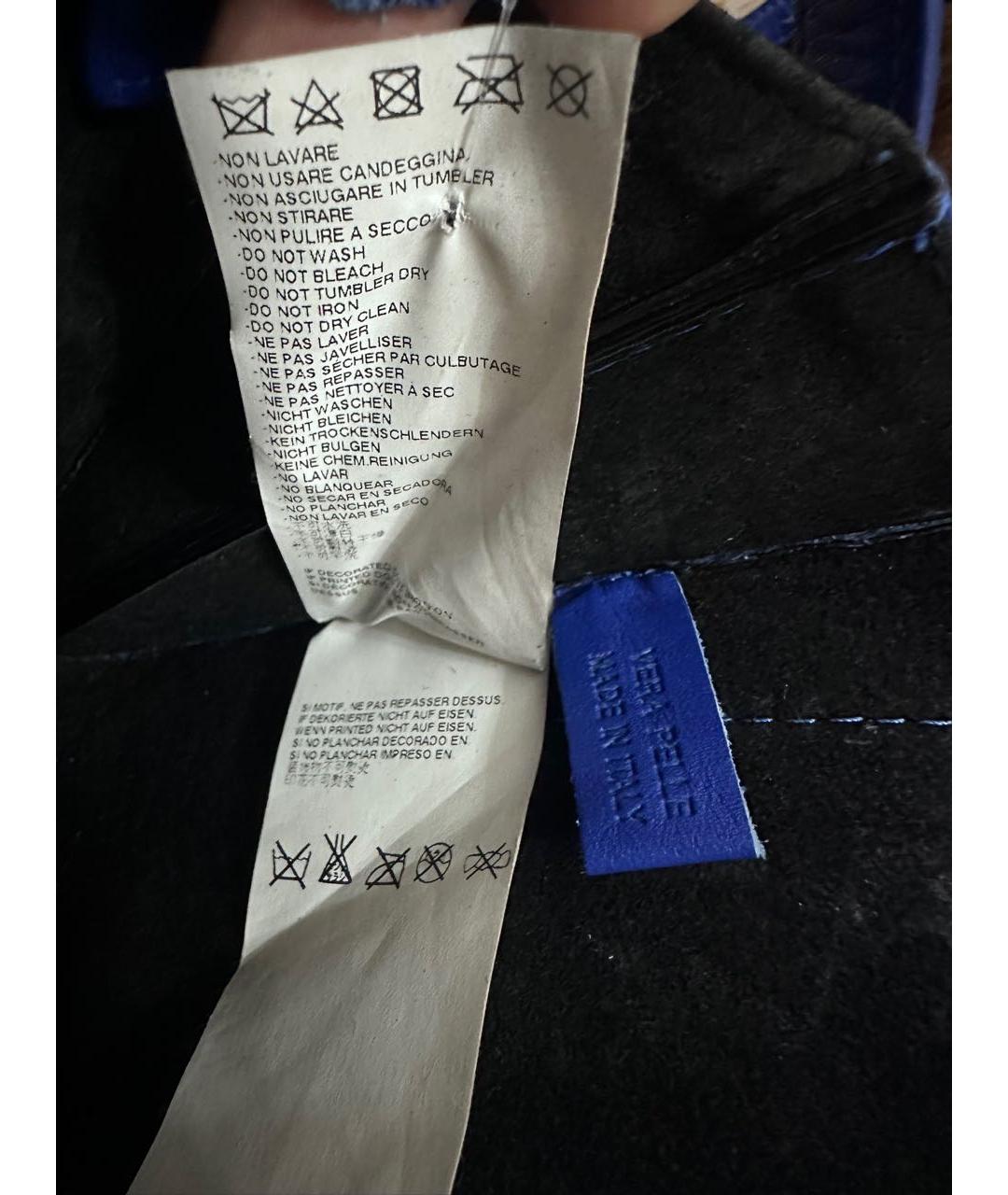 MAISON MARGIELA Синяя кожаная сумка через плечо, фото 7