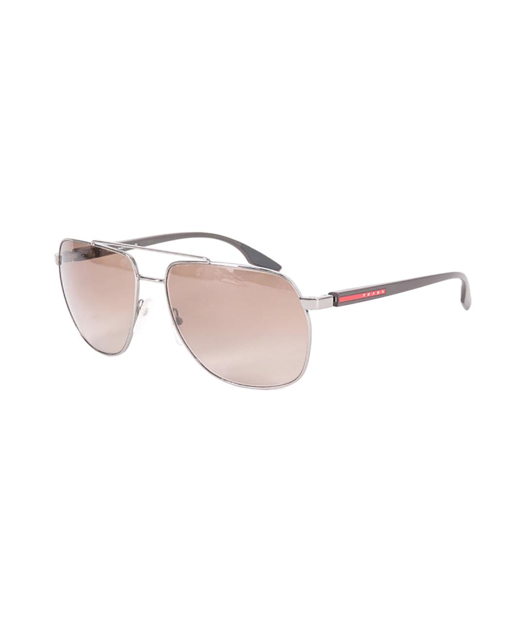 PRADA Серые металлические солнцезащитные очки, фото 1