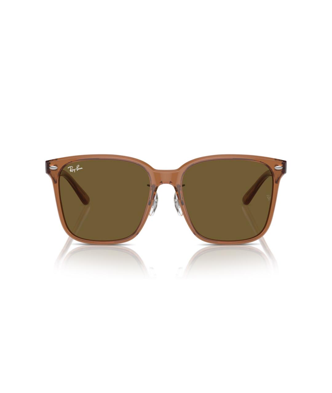 RAY BAN Коричневые пластиковые солнцезащитные очки, фото 2