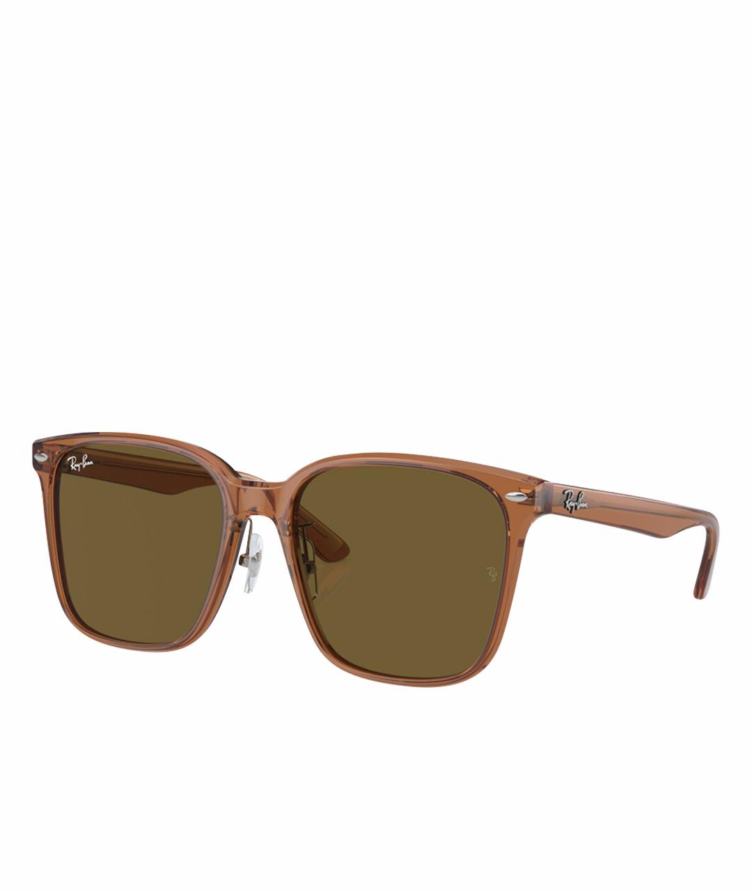 RAY BAN Коричневые пластиковые солнцезащитные очки, фото 1