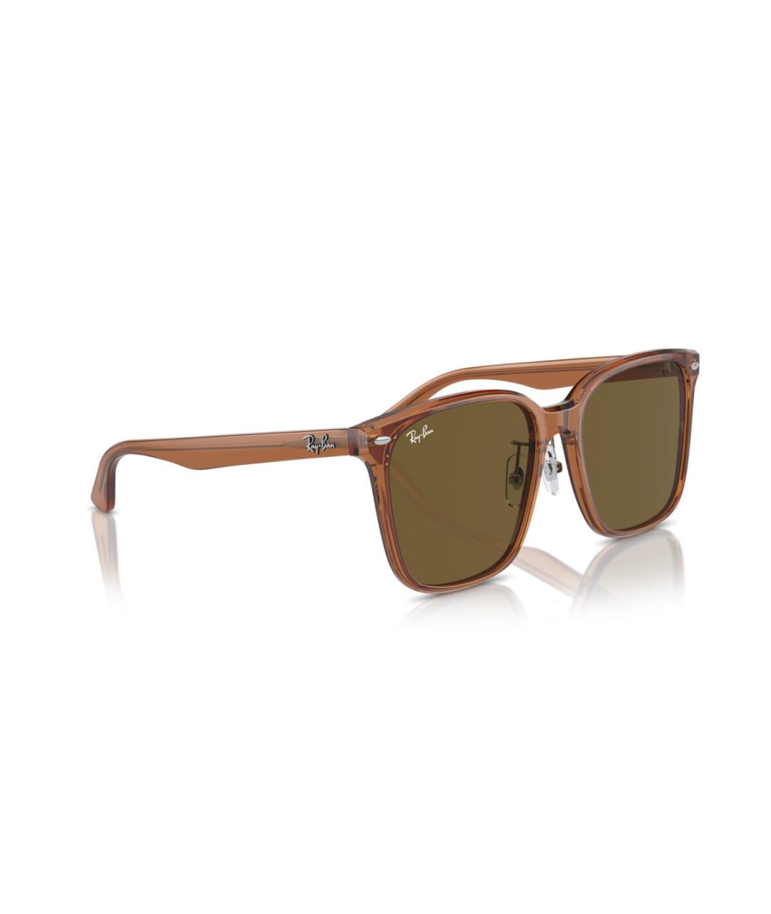 RAY BAN Коричневые пластиковые солнцезащитные очки, фото 7
