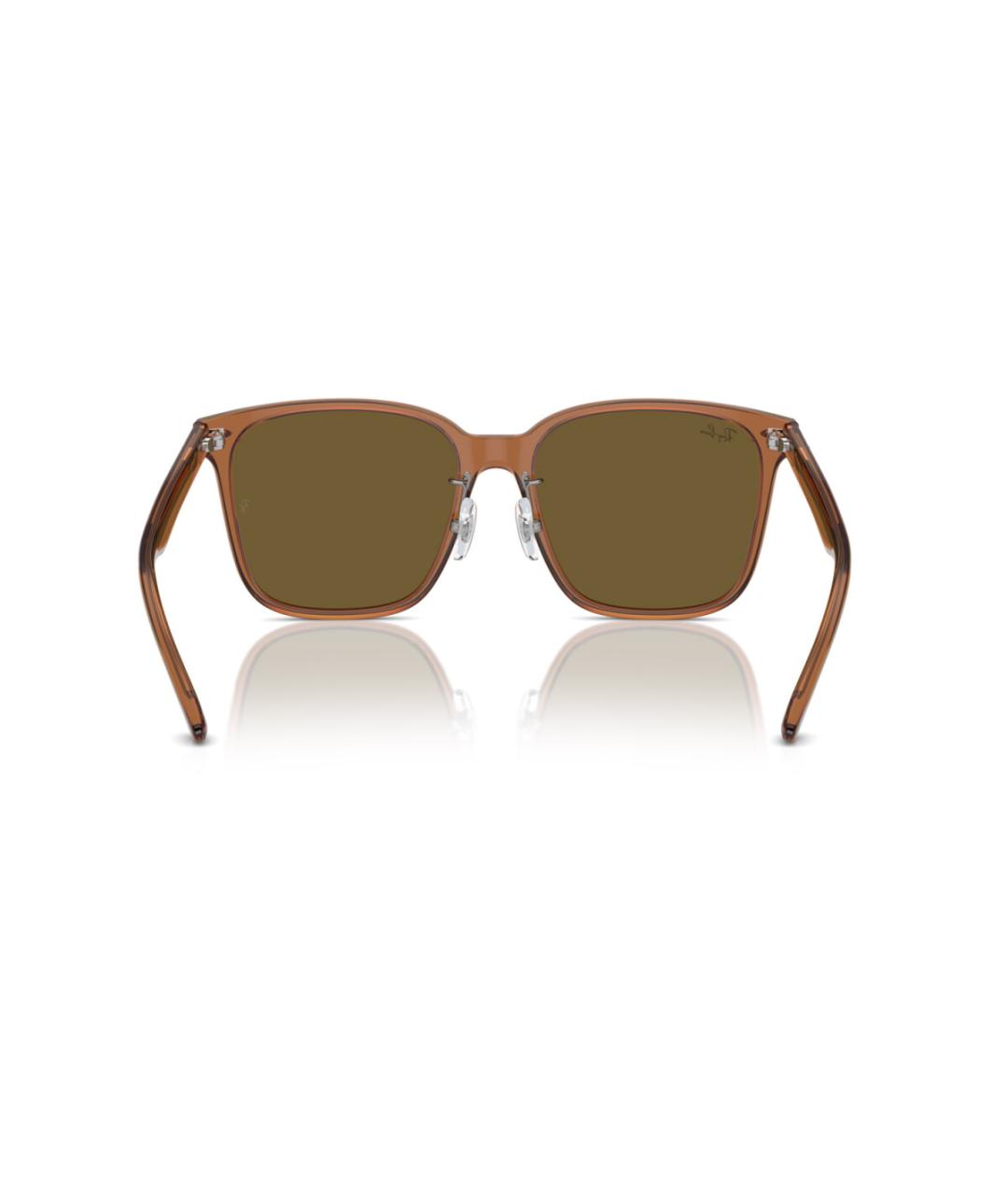 RAY BAN Коричневые пластиковые солнцезащитные очки, фото 5