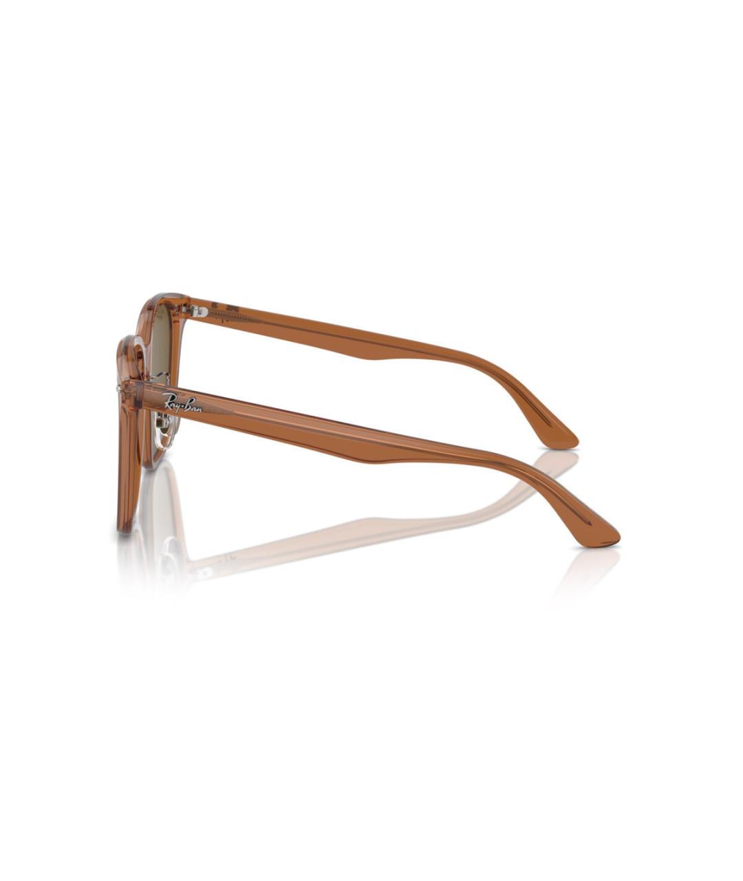 RAY BAN Коричневые пластиковые солнцезащитные очки, фото 3