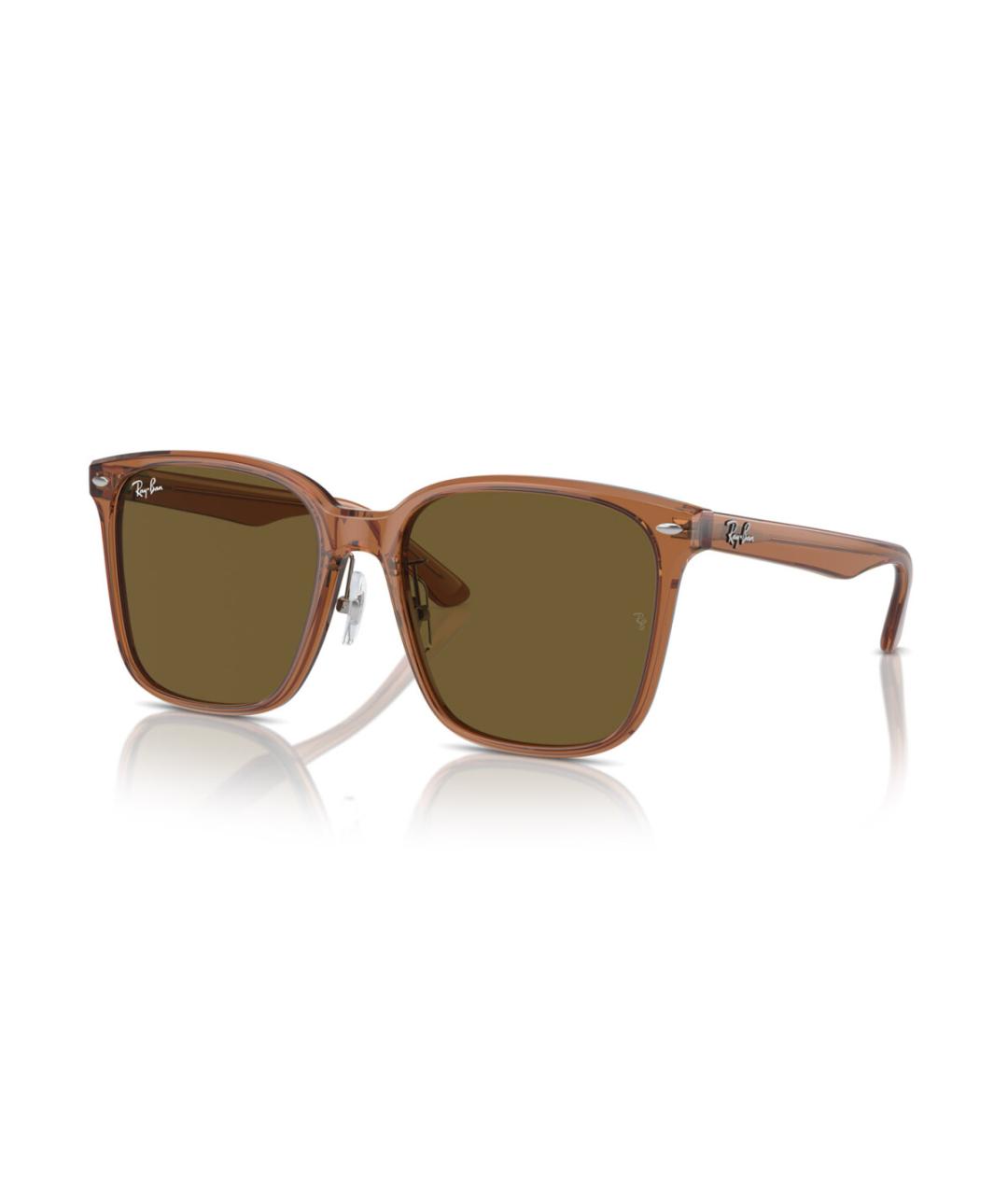 RAY BAN Коричневые пластиковые солнцезащитные очки, фото 8