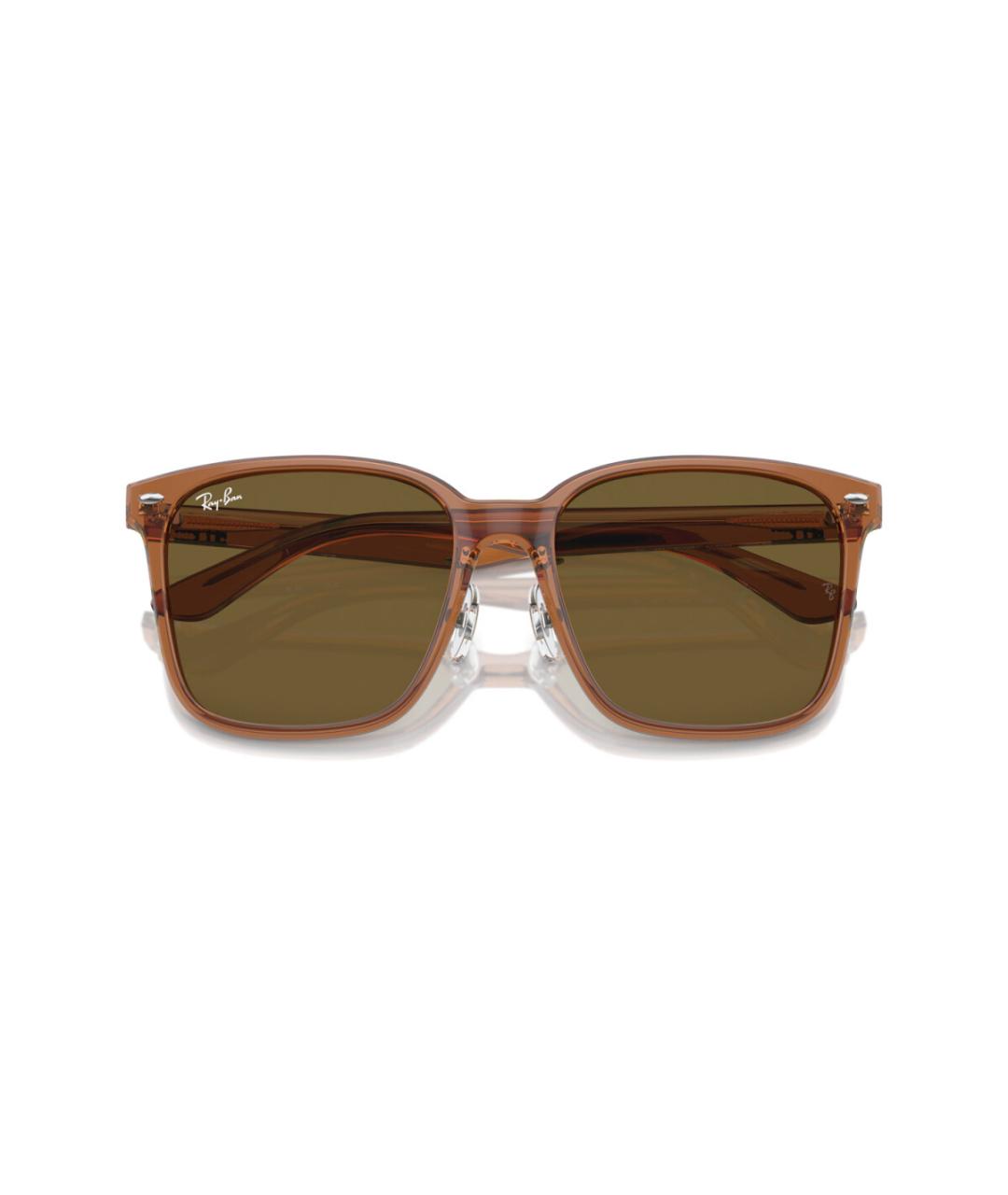RAY BAN Коричневые пластиковые солнцезащитные очки, фото 6