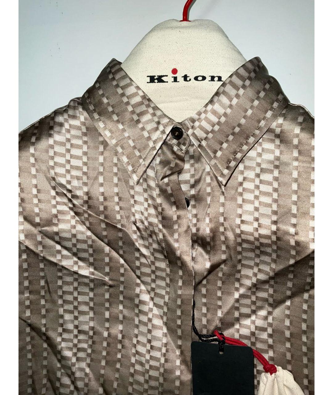 KITON Бежевая шелковая рубашка, фото 3