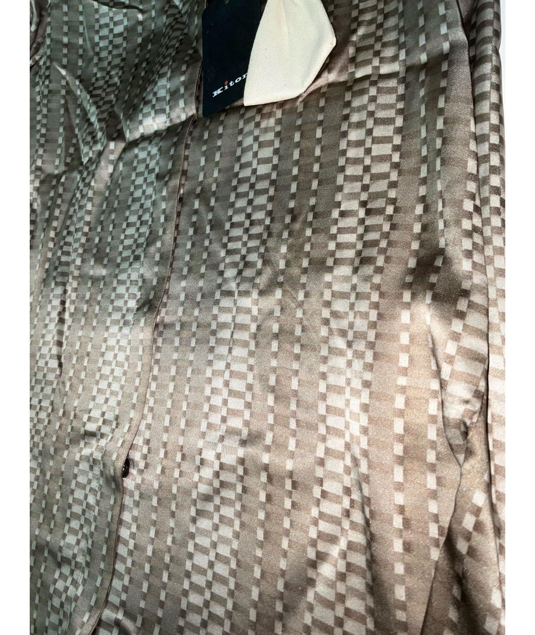 KITON Бежевая шелковая рубашка, фото 2